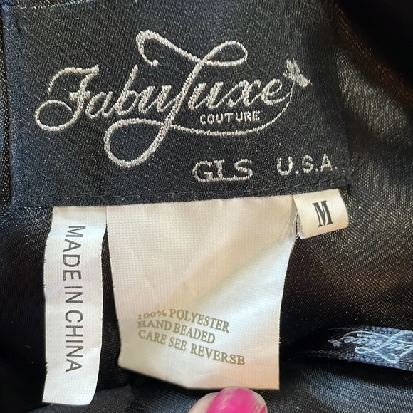 Faby Luxe Couture Size Medium Black Embellished Dress - Picture 13 of 15